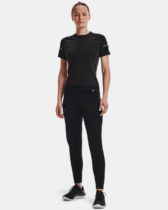Women's UA IntelliKnit ¼ Zip Short Sleeve, Black, pdpMainDesktop image number 2